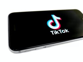 phone with the tiktok logo on screen