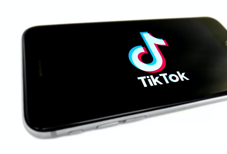 phone with the tiktok logo on screen