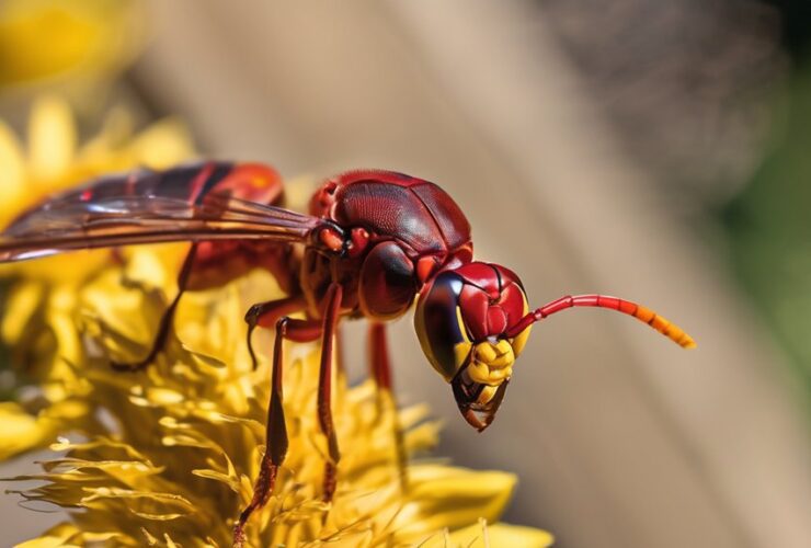 red wasps defend territory